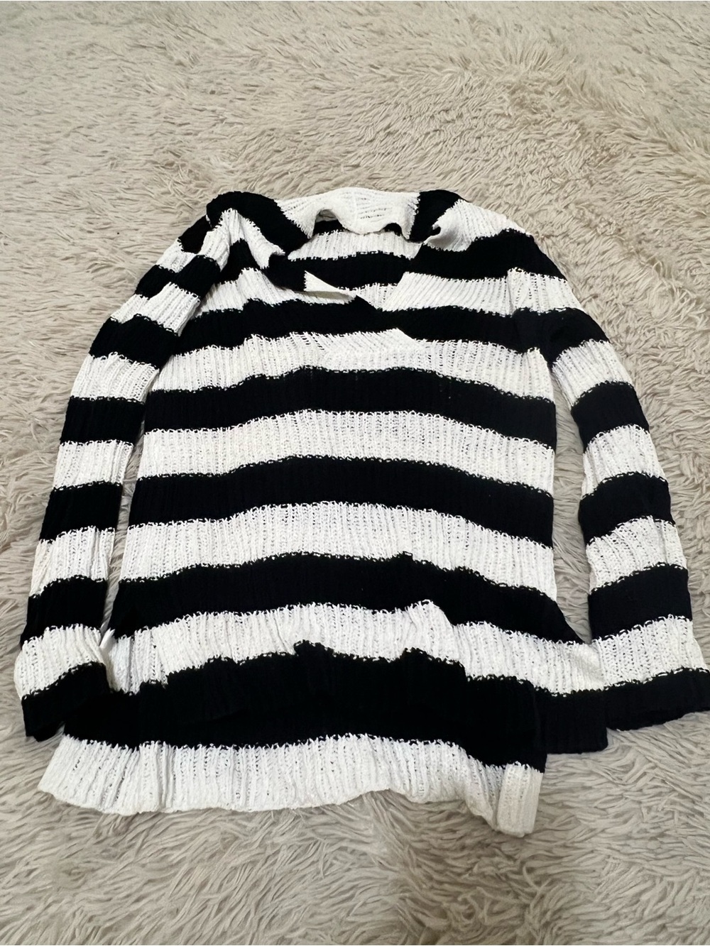 Caslon Black & White Striped Scoop Neck Sweater